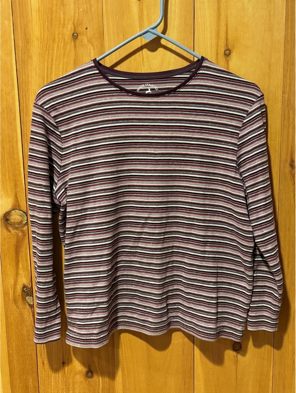 White Stag Cotton Long Sleeve Striped T-Shirt - Woman’s Size M
